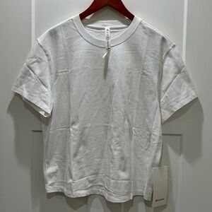 Lululemon Relaxed Fit Cotton Jersey T-shirt White Size 6 New